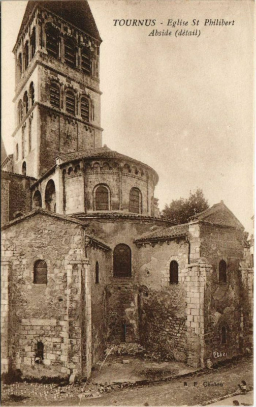 Carte postale ancienne Tournus Eglise St.Philibert Abside France à Tournus