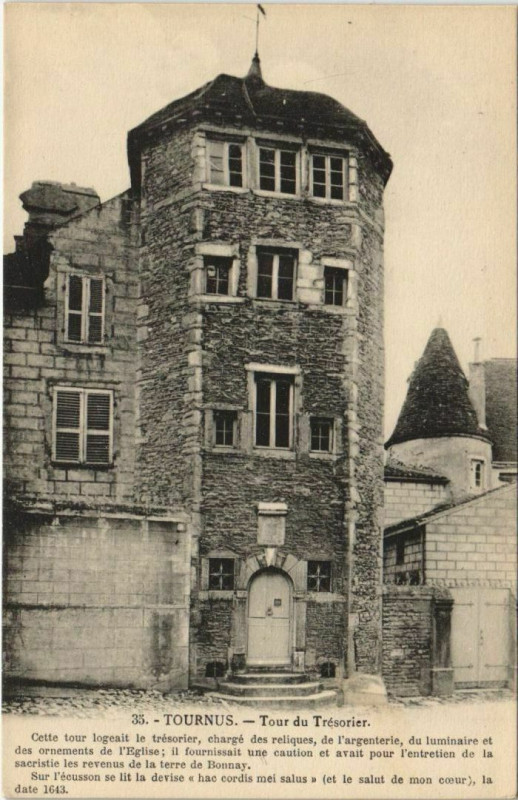 Carte postale ancienne Tournus Tour du Tresorier France à Tournus