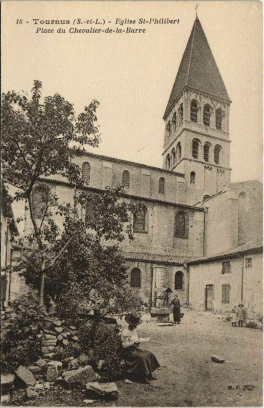 Carte postale ancienne Tournus Eglise St.Philibert France à Tournus