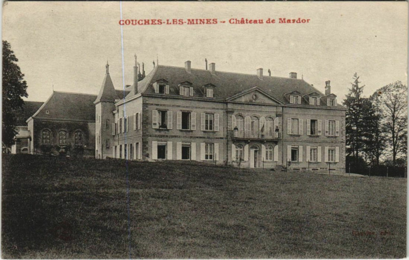 Carte postale ancienne Couches les Mines Chateau de Mardor France à Couches