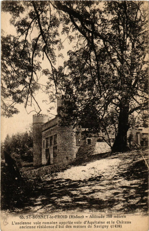 Carte postale ancienne Saint-Bonnet-le-Froid - alt 780 m. L'ancienne voie romaine appelée à Saint-Bonnet-le-Froid