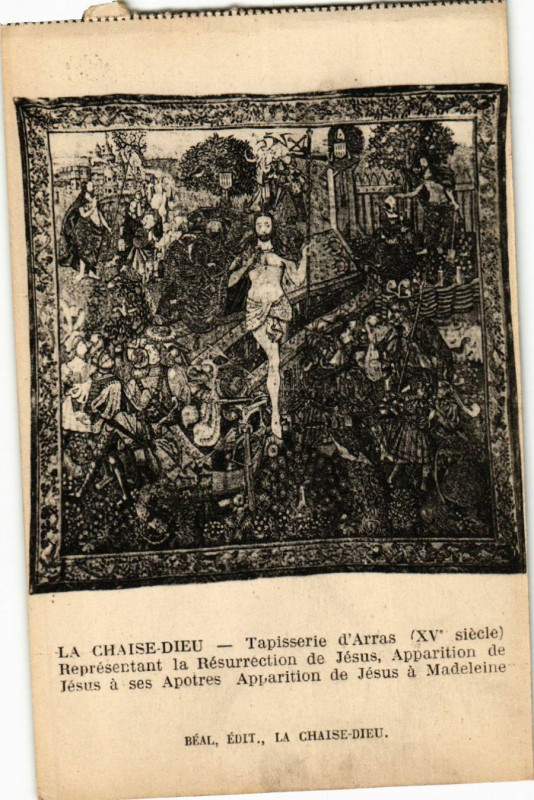 Carte postale ancienne La Chaise-Dieu - Tapisserie d'Arras (Xv s.) - Representant la à La Chaise-Dieu