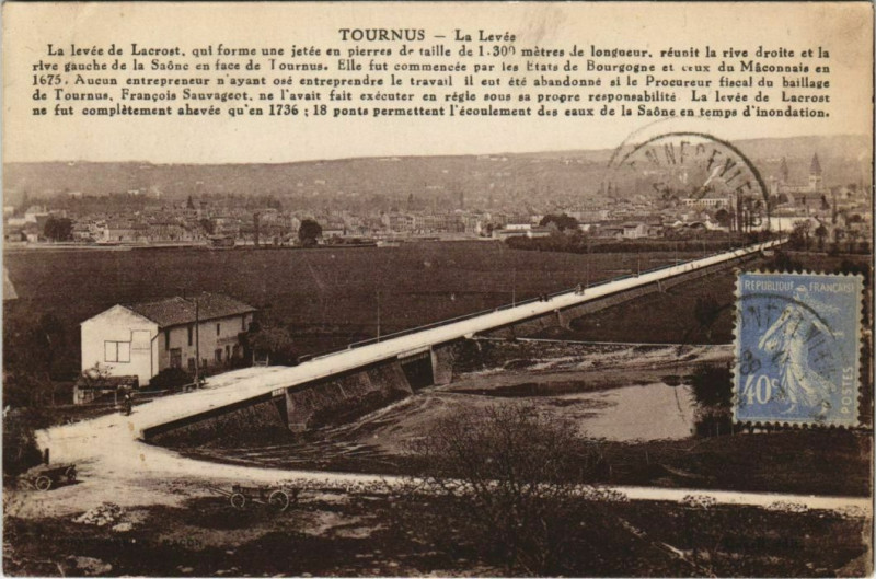 Carte postale ancienne Tournus La Levee France à Tournus