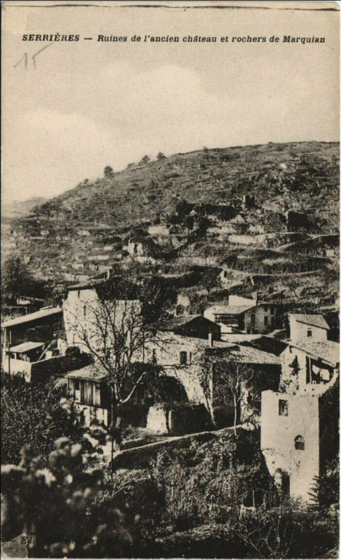 Carte postale ancienne Serrieres Ruines de l'ancien chateau France