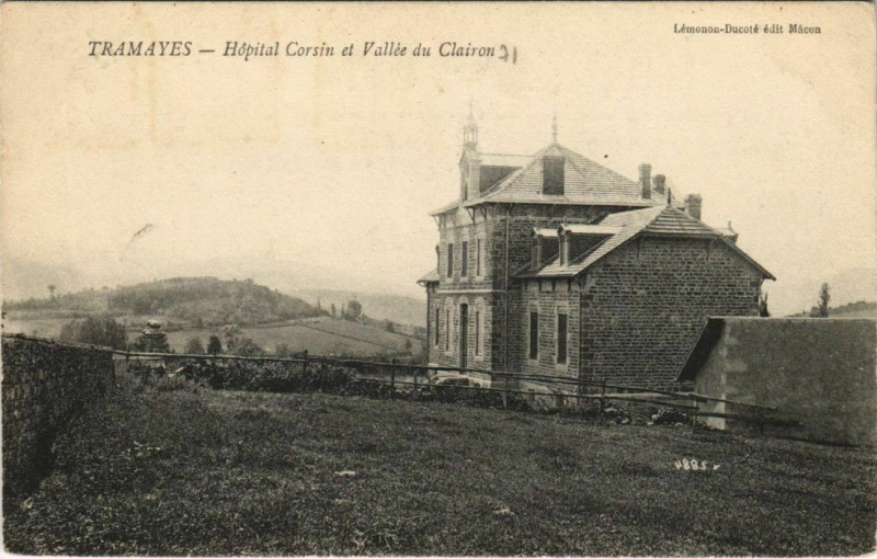 Carte postale ancienne Tramayes Hopital Corsin et Vallee du Clairon France à Tramayes