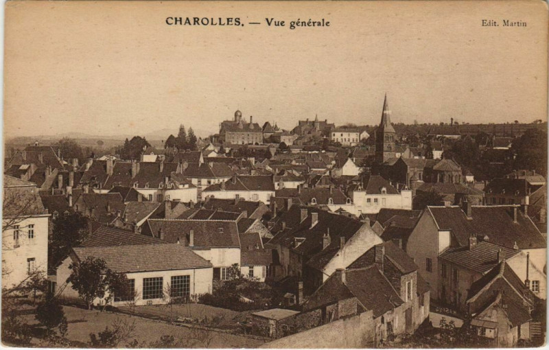 Carte postale ancienne Charolles Vue Generale France à Charolles
