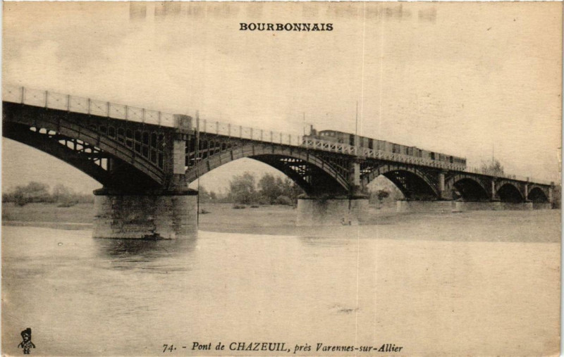 Carte postale ancienne Pont de Chazeuil pres Varennes-sur-Allier à Varennes-sur-Allier