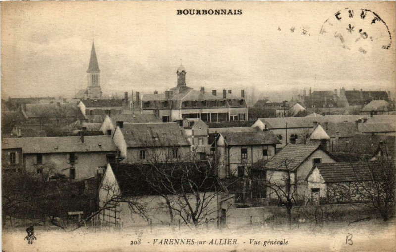 Carte postale ancienne Varennes-sur-Allier Vue générale à Varennes-sur-Allier