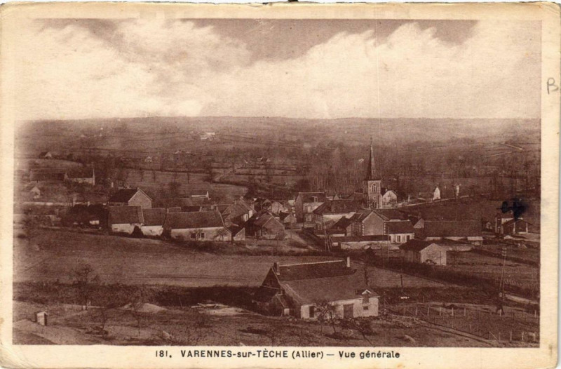 Carte postale ancienne Varennes sur Teche Vue générale