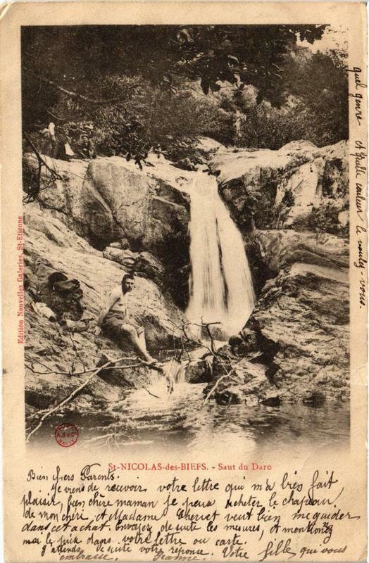 Carte postale ancienne Saint-Nicolas-des-Biefs Saut du Daro à Saint-Nicolas-des-Biefs