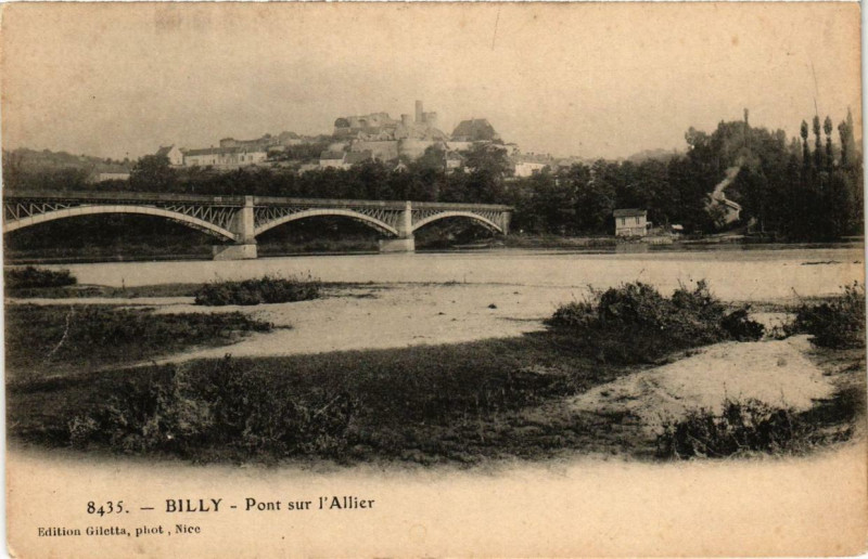 Carte postale ancienne Billy Pont sur l'Allier à Billy
