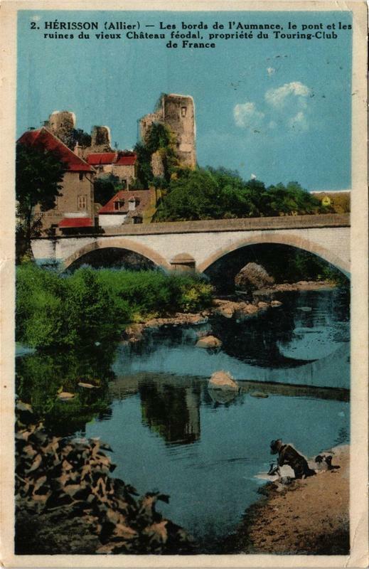 Carte postale ancienne Hérisson Les bords de l'Aumance à Hérisson