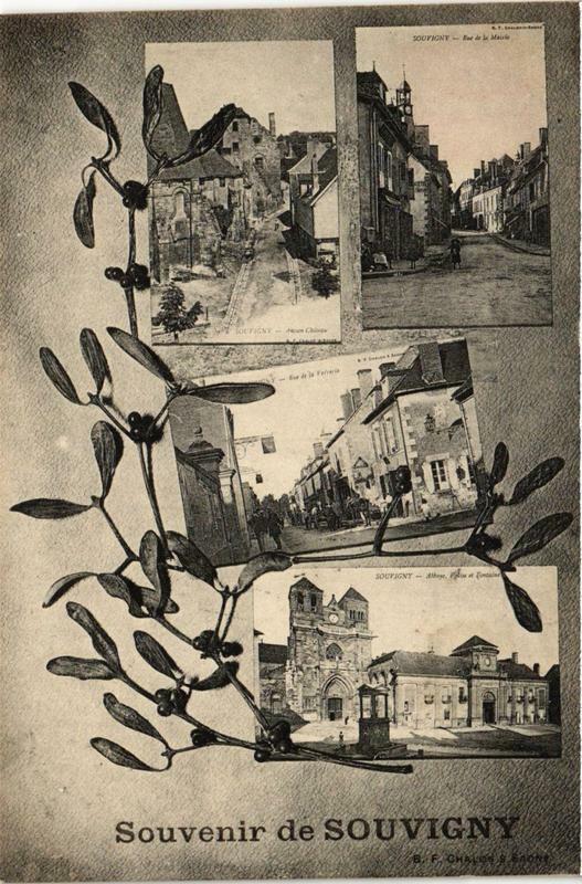 Carte postale ancienne Souvenir de Souvigny à Souvigny