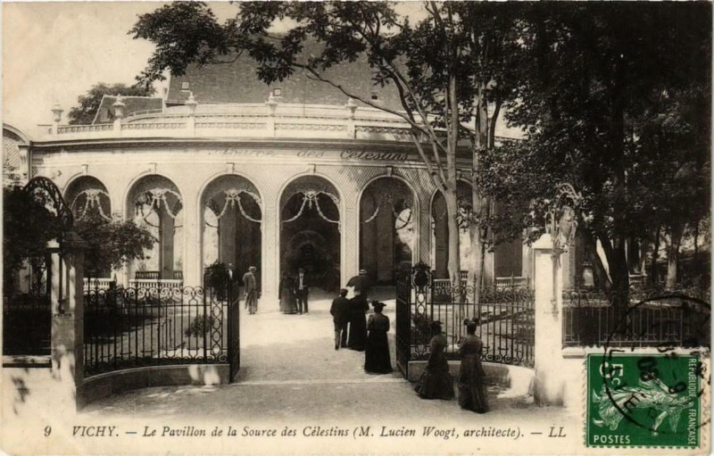 Carte postale ancienne Vichy Le Pavillon de la Source des Célestins à Vichy