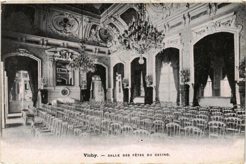 Carte postale ancienne Vichy Salle des Fetes du Casino à Vichy