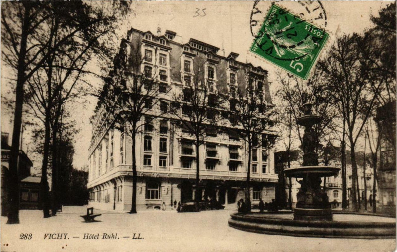 Carte postale ancienne Vichy Hotel Ruhl à Vichy