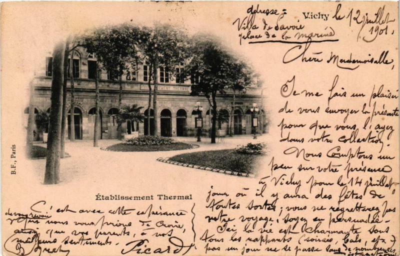 Carte postale ancienne Vichy Etabl. Thermal à Vichy