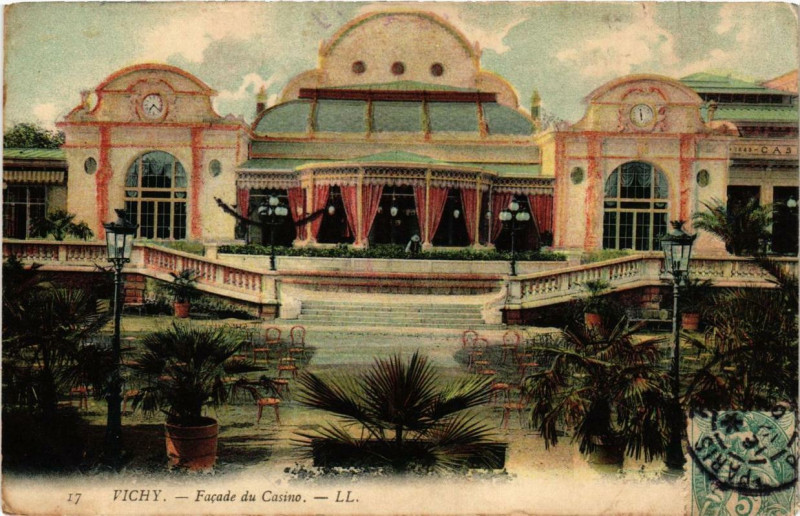 Carte postale ancienne Vichy Facade du Casino à Vichy