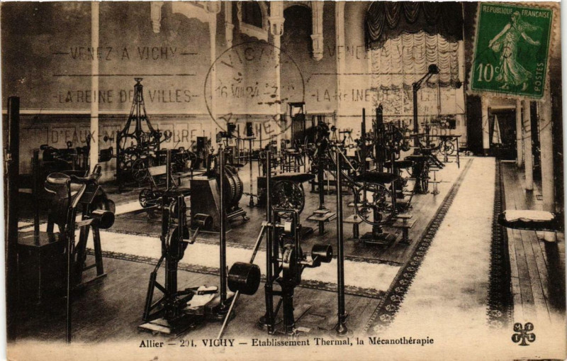 Carte postale ancienne Vichy Etabl. Thermal la Mecanotherapie à Vichy