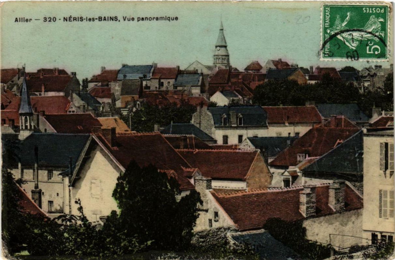 Carte postale ancienne Neris-les-Bains Vue Panoramique à Néris-les-Bains