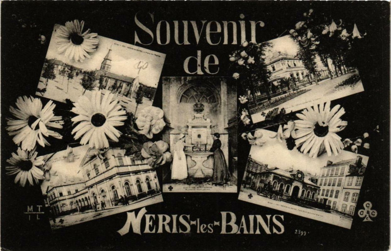 Carte postale ancienne Neris-les-Bains Souvenir à Néris-les-Bains
