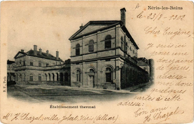Carte postale ancienne Neris-les-Bains Etabl. Thermal à Néris-les-Bains