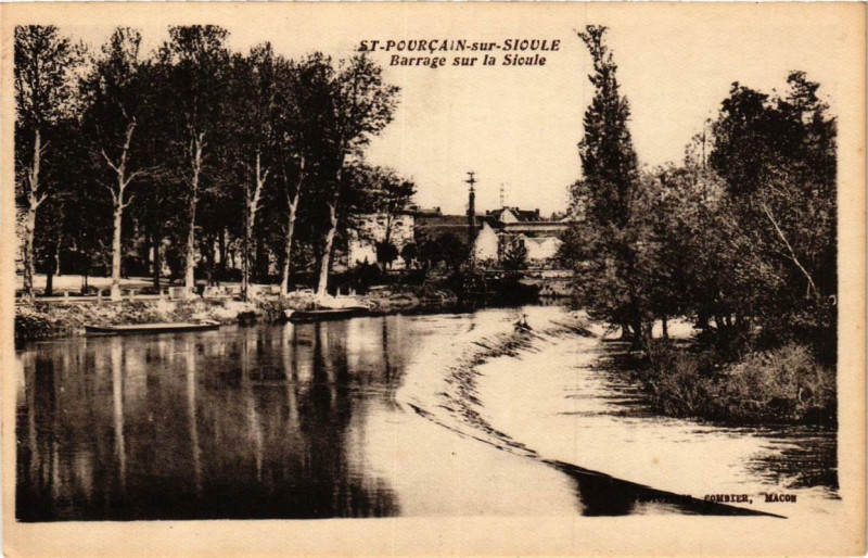 Carte postale ancienne Saint-Pourcain-sur-Sioule Barrage sur la Sioule à Saint-Pourçain-sur-Sioule