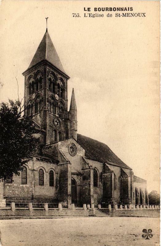 Carte postale ancienne Le Bourbonnais L'Eglise de Saint-Menoux à Saint-Menoux