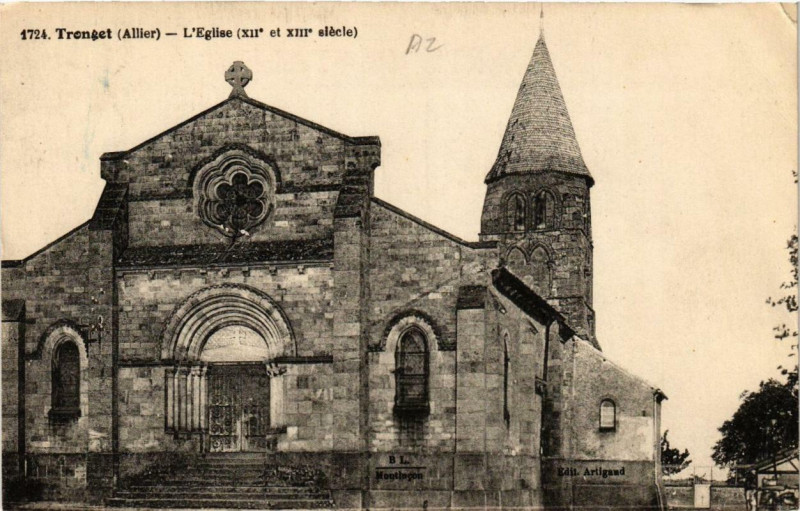 Carte postale ancienne L'Eglise à Tronget