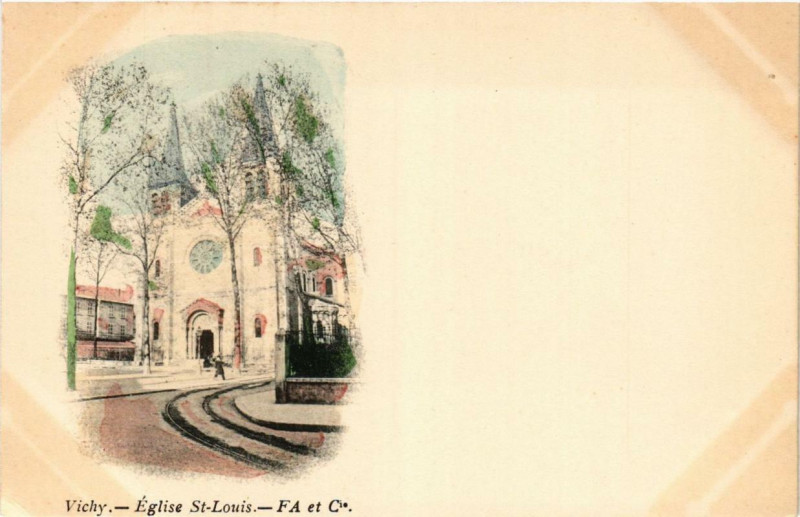 Carte postale ancienne Vichy Eglise Saint-Louis à Vichy