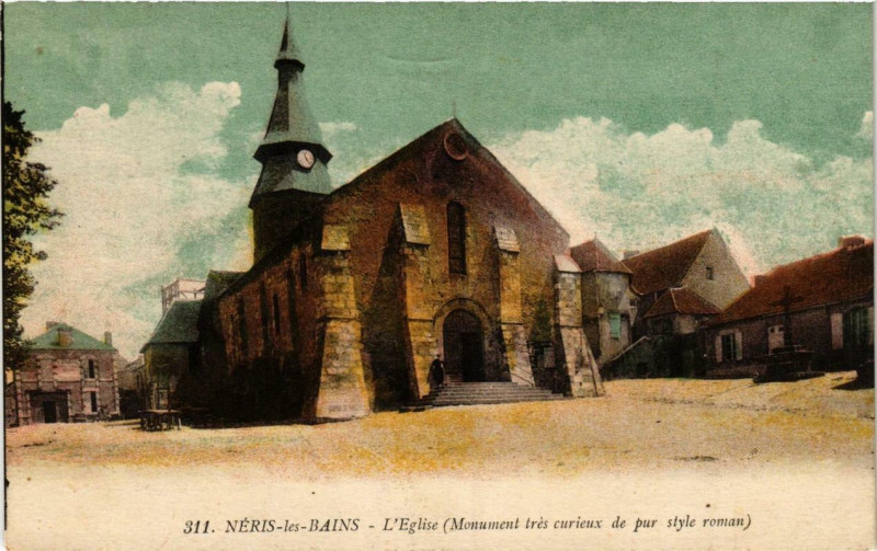 Carte postale ancienne Neris-les-Bains L'Eglise à Néris-les-Bains