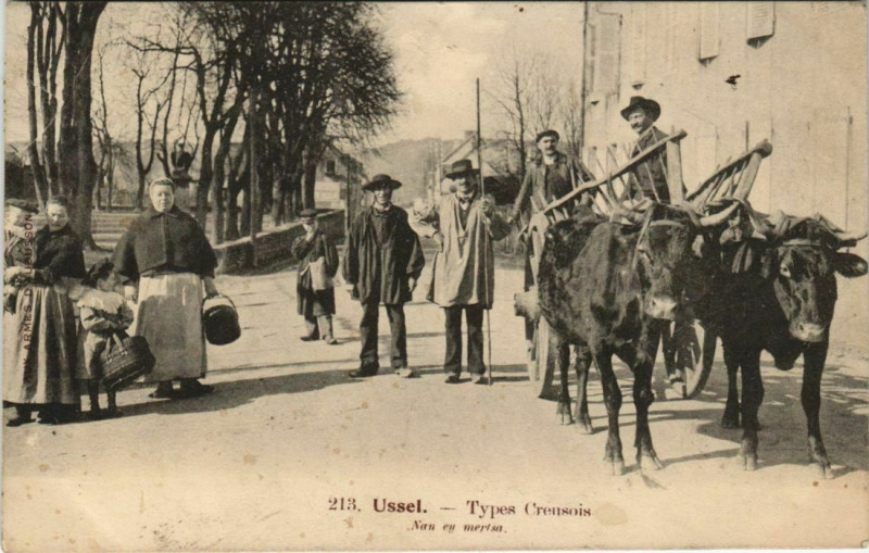 Carte postale ancienne Ussel Types Creusois à Ussel