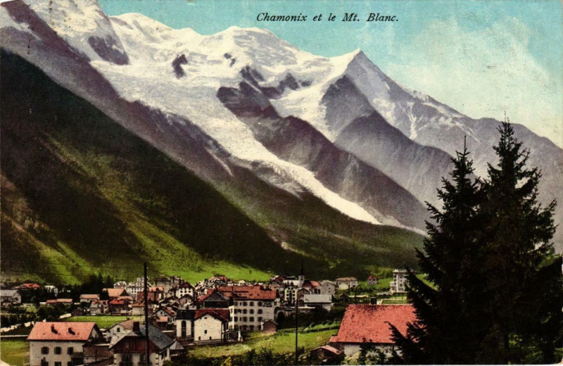 Carte postale ancienne Chamonix et le Mt.Blanc