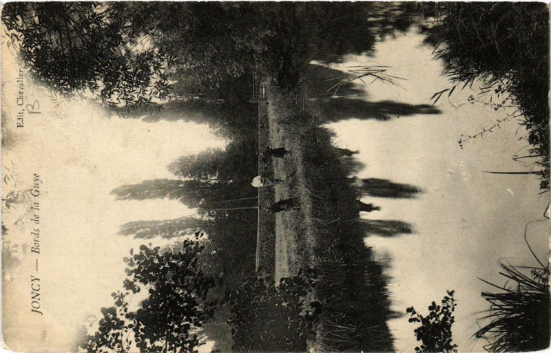 Carte postale ancienne Joncy Bords de la Guye à Joncy