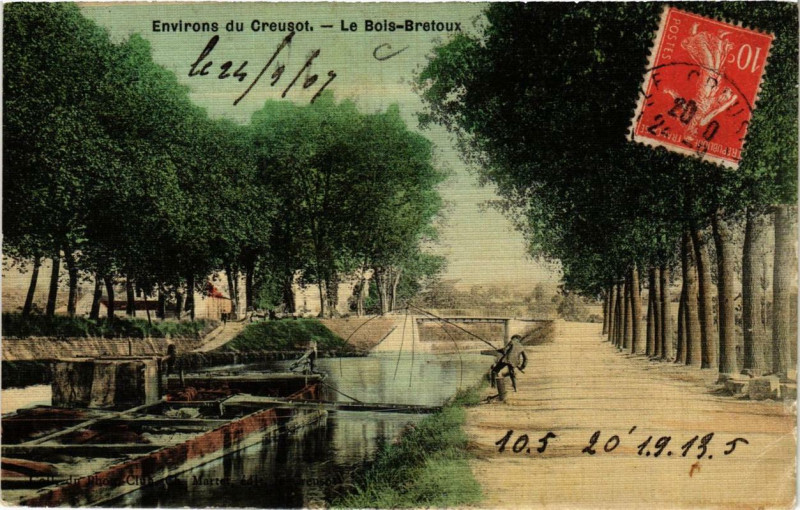Carte postale ancienne Env. du Creusot Le Bois Bretoux