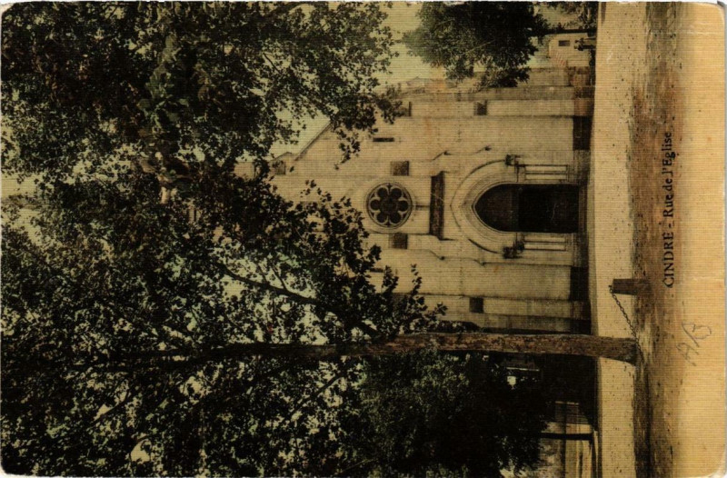 Carte postale ancienne Cindré Rue de l'Eglise
