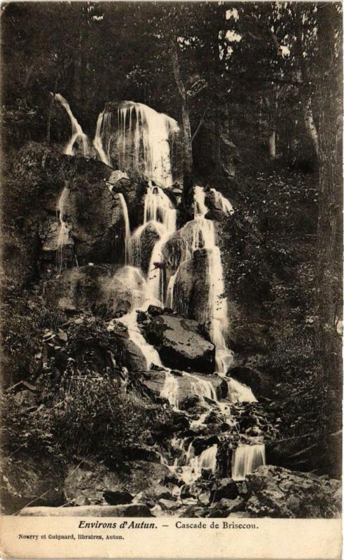 Carte postale ancienne Env. d'Autun Cascade de Brisecou à Autun