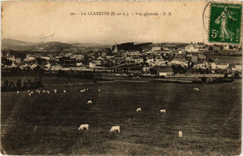 Carte postale ancienne La Clayette Vue générale à La Clayette