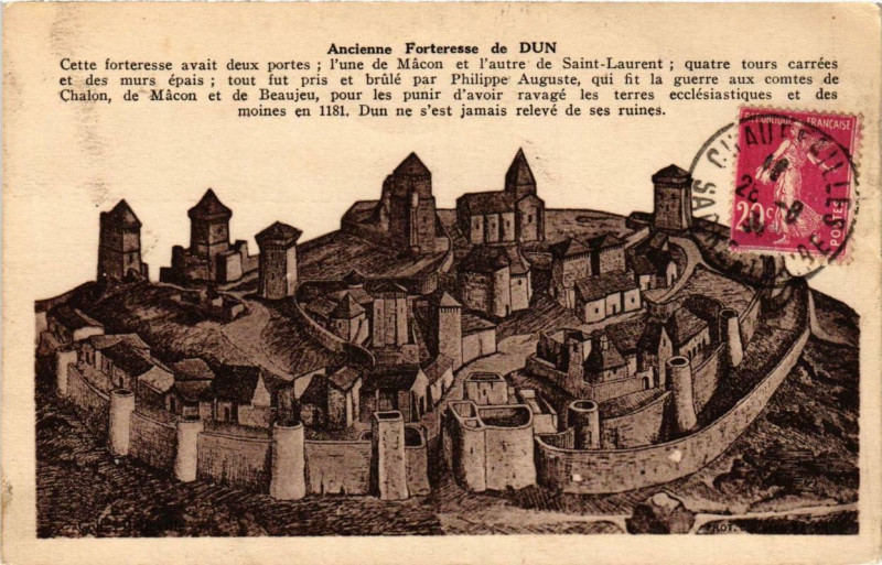 Carte postale ancienne Ancienne Forteresse de Dun