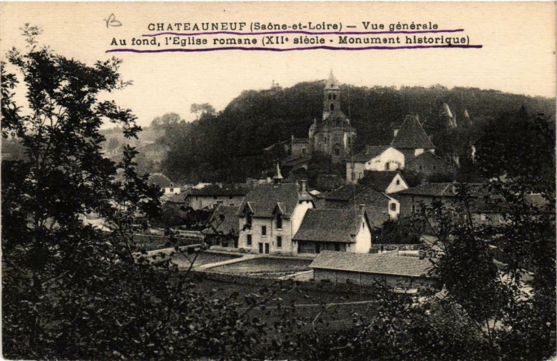 Carte postale ancienne Chateauneuf Vue générale à Châteauneuf