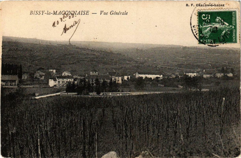 Carte postale ancienne Bissy la Maconnaise Vue générale