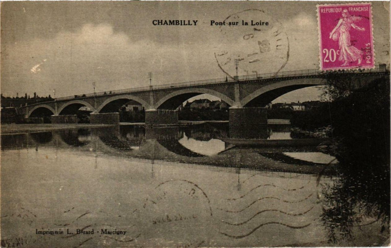 Carte postale ancienne Chambilly Pont sur la Loire à Chambilly