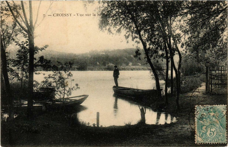 Carte postale ancienne Croissy Vue sur la Seine