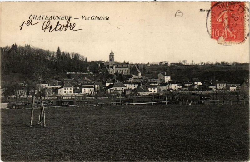 Carte postale ancienne Chateauneuf Vue générale à Châteauneuf