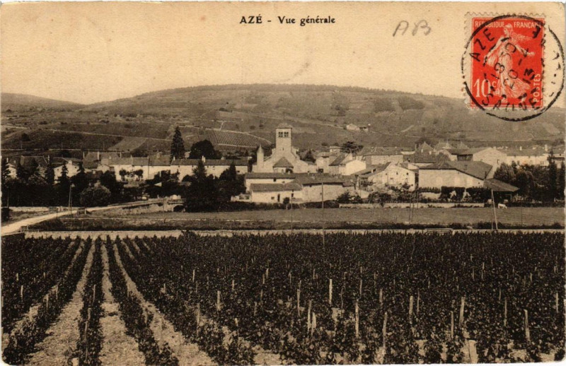 Carte postale ancienne Aze Vue générale à Azé