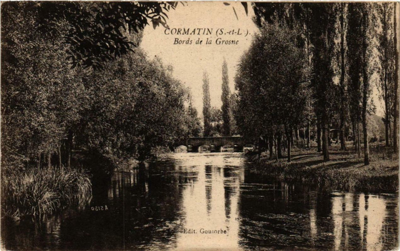 Carte postale ancienne Cormatin Bords de la Grosne à Cormatin