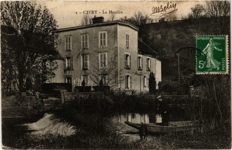 Carte postale ancienne Civry Le Moulin