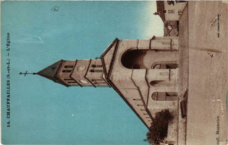 Carte postale ancienne Chauffailles L'Eglise à Chauffailles