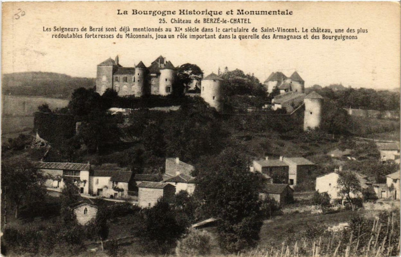 Carte postale ancienne Chateau de Berzé le Chatel à Château