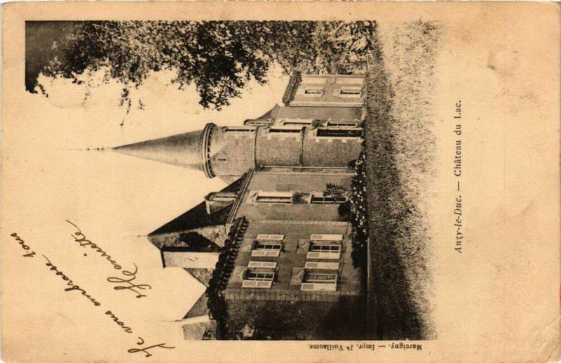 Carte postale ancienne Anzy le Duc Chateau du Lac à Château